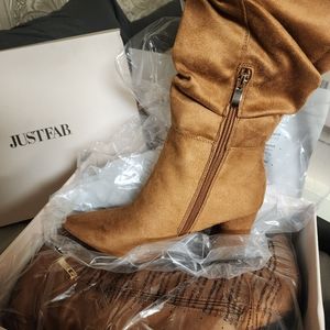 Just fab brown heeled boots